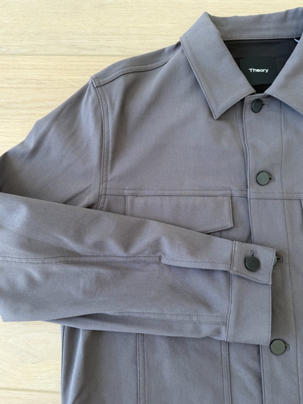 Theory Men's Taupe Button-Front Shirt Jacket